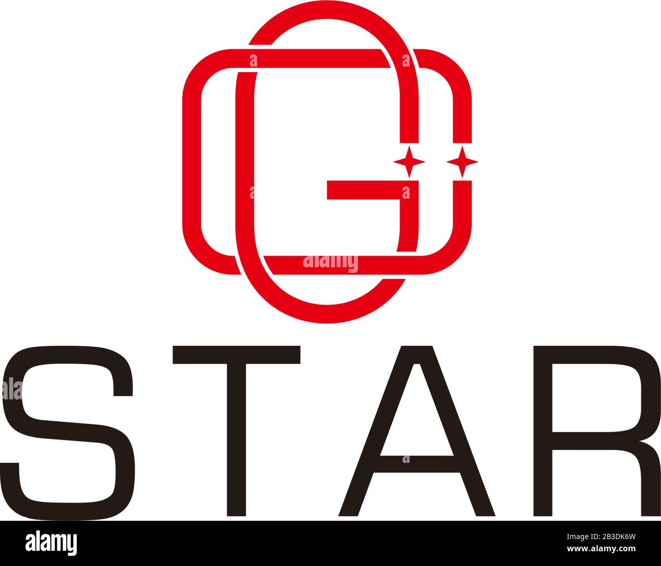 Buchstaben gc-Stern überlappender Liniendesign Symbol Logo-Vektor Stock Vektor