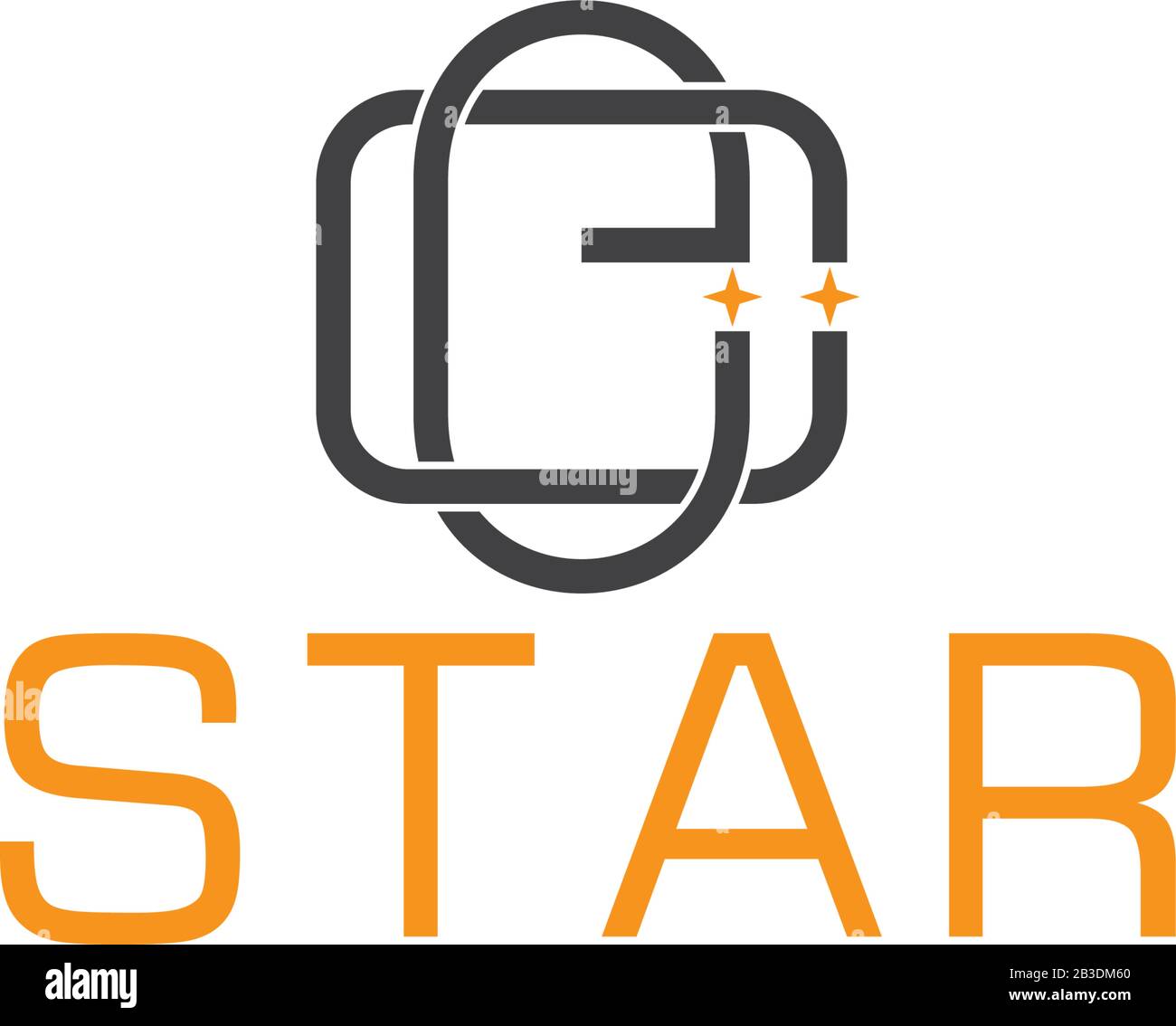 Letter ce STAR überlappender Liniendesign Symbol Logo-Vektor Stock Vektor