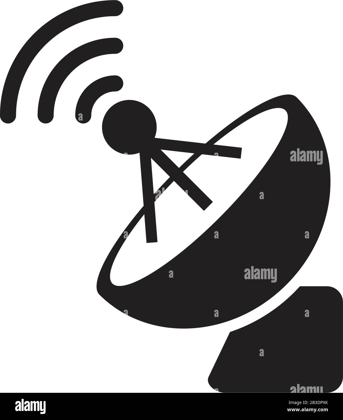 Symbolvorlage für Satellitenantenne in schwarzer Farbe editierbar. Symbol Satellitenantenne Symbol Flache Vektorgrafik für Grafik- und Webdesign. Stock Vektor