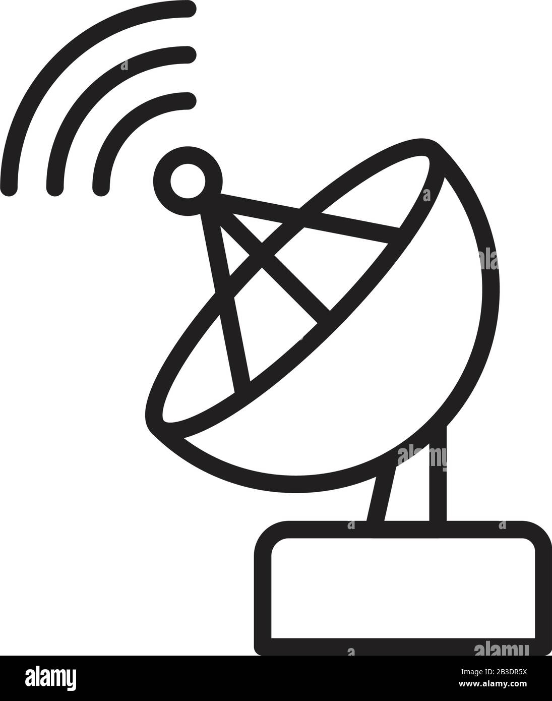 Symbolvorlage für Satellitenantenne in schwarzer Farbe editierbar. Symbol Satellitenantenne Symbol Flache Vektorgrafik für Grafik- und Webdesign. Stock Vektor