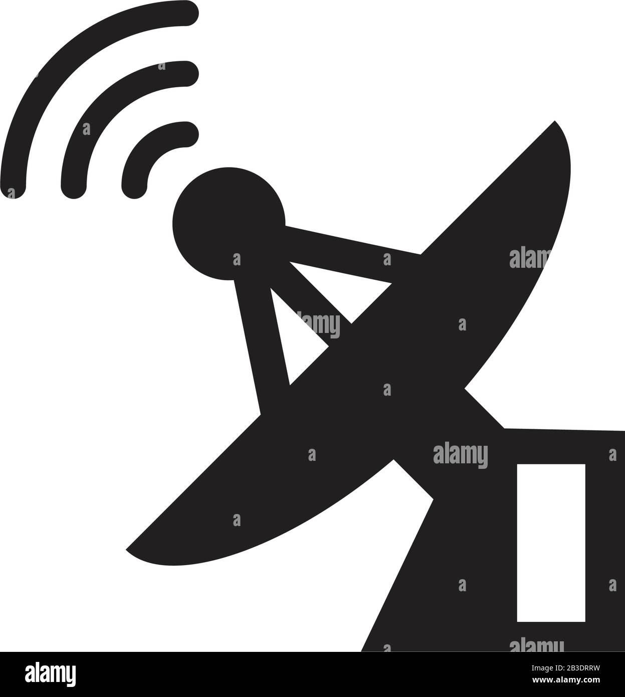 Symbolvorlage für Satellitenantenne in schwarzer Farbe editierbar. Symbol Satellitenantenne Symbol Flache Vektorgrafik für Grafik- und Webdesign. Stock Vektor