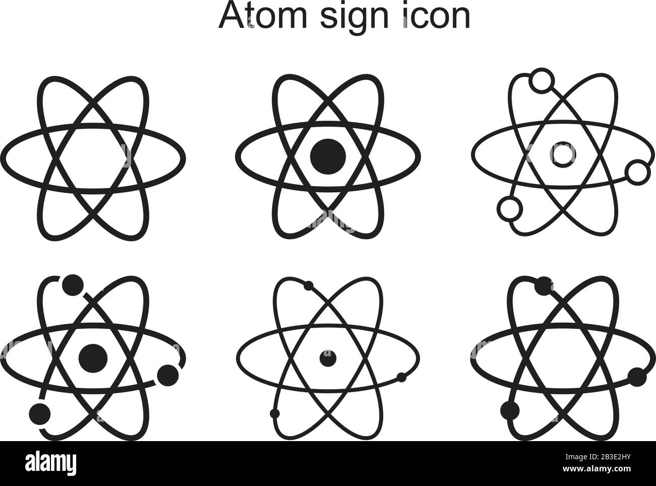 Atom Symbol Symbol Vorlage schwarz Farbe editierbar Atom Symbol Symbol Flat Vector Illustration für Grafik und Web-Design. Stock Vektor