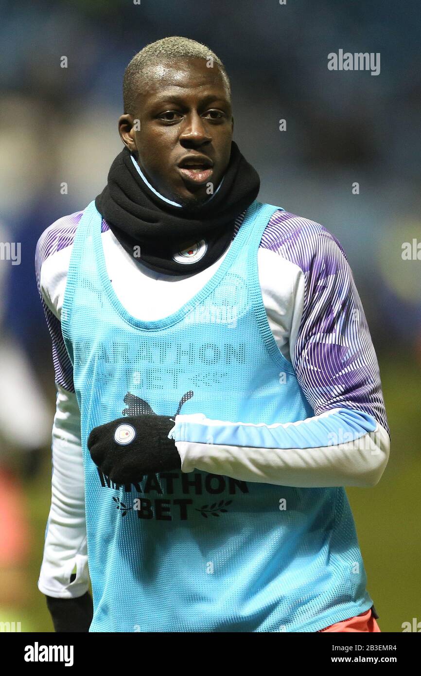 Sheffield, ENGLAND - 4. MÄRZ Benjamin Mendy von Manchester City schwärmt vor dem Spiel des FA Cup Fifth Road zwischen Sheffield Wednesday und Manchester City in Hillsborough, Sheffield am Mittwoch, 4. März 2020. (Credit: Mark Fletcher/MI News) Foto darf nur für redaktionelle Zwecke in Zeitungen und/oder Zeitschriften verwendet werden, Lizenz für kommerzielle Nutzung erforderlich Credit: MI News & Sport /Alamy Live News Stockfoto