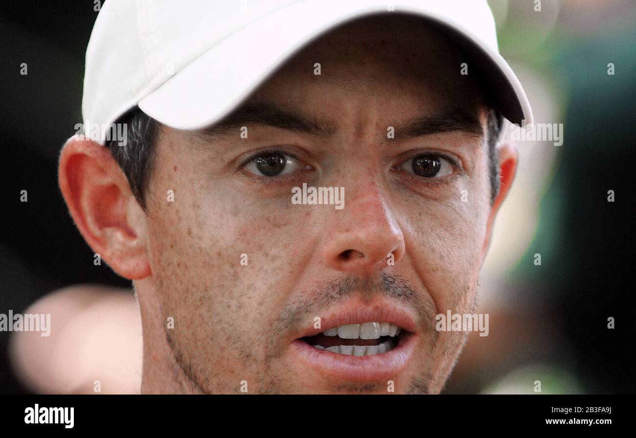 Orlando, Vereinigte Staaten. März 2020. Der professionelle Golfer Rory McIlroy aus Nordirland, auf Platz eins der Welt, beantwortet Fragen von den Medien während der Pro-Am-Runde im Arnold Palmer Invitational, das von Mastercard im Bay Hill Club & Lodge präsentiert wird. Credit: Sopa Images Limited/Alamy Live News Stockfoto