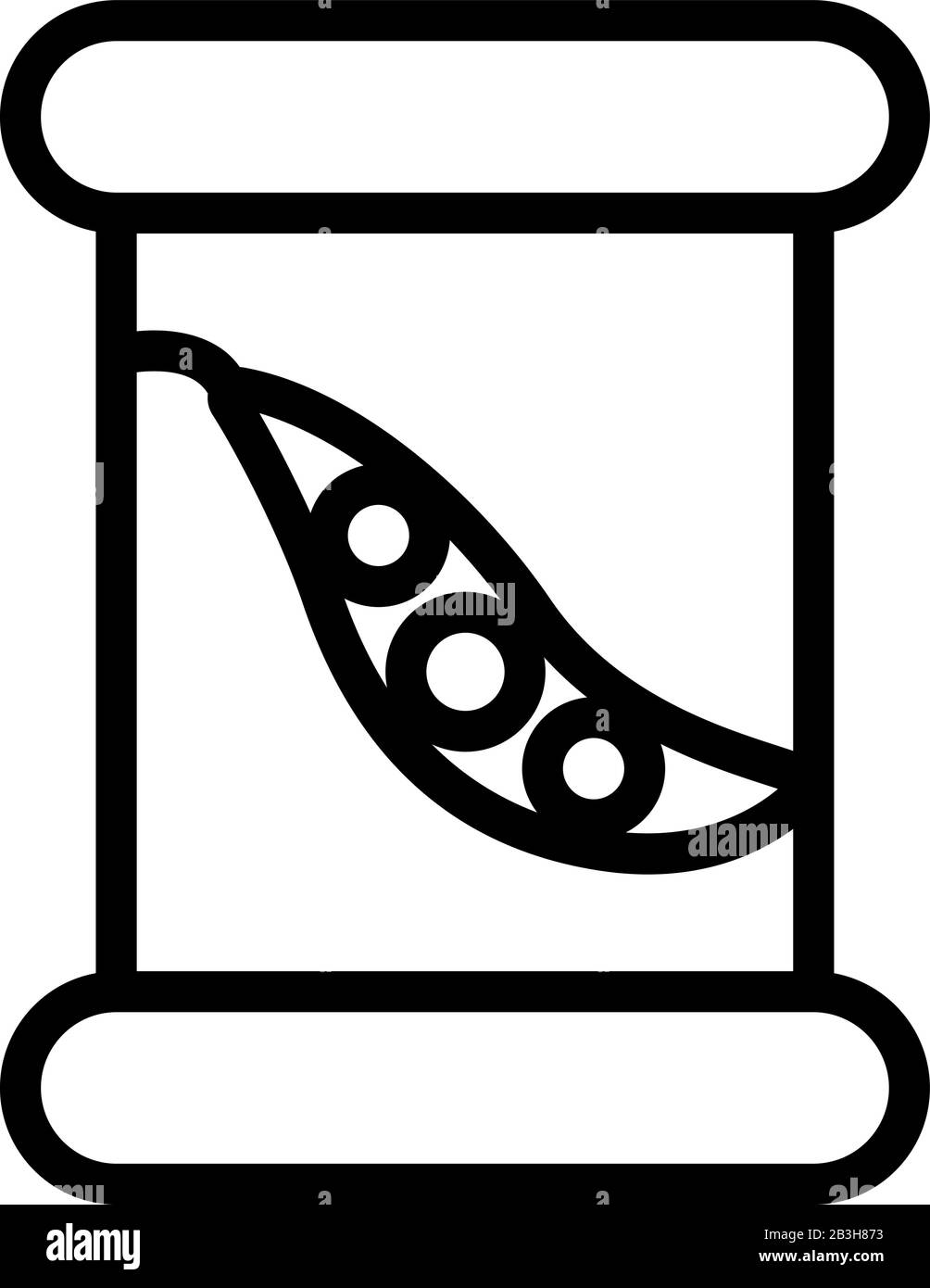 Grüner Pea-Symbolvektor. Isolierte Darstellung des Kontursymbols Stock Vektor