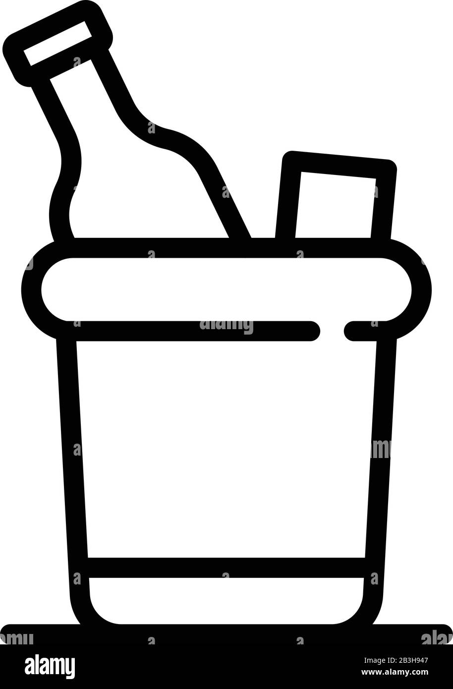 Champagner-Eiskasten-Symbol, Outline-Stil Stock Vektor