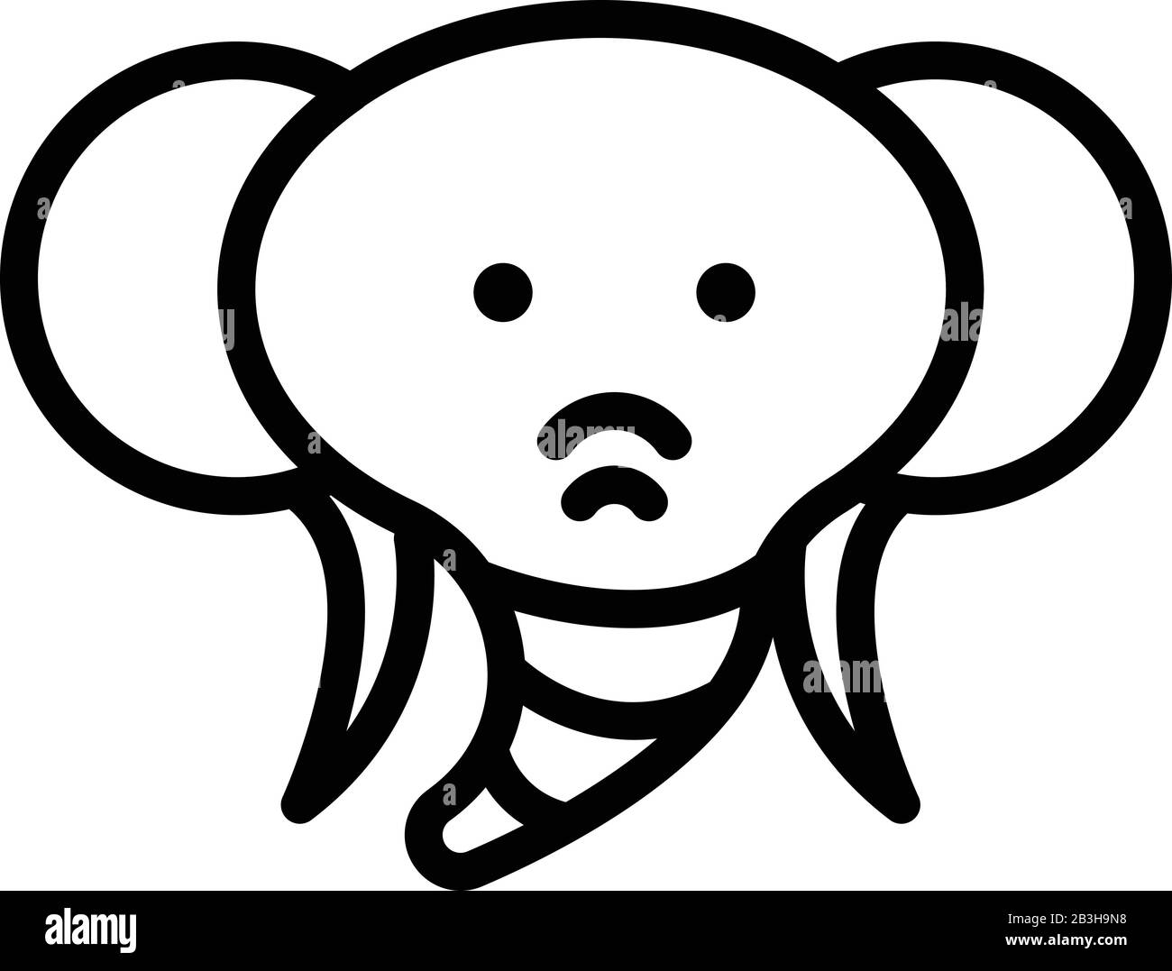 Asian Elephant Icon, Outline Style Stock Vektor