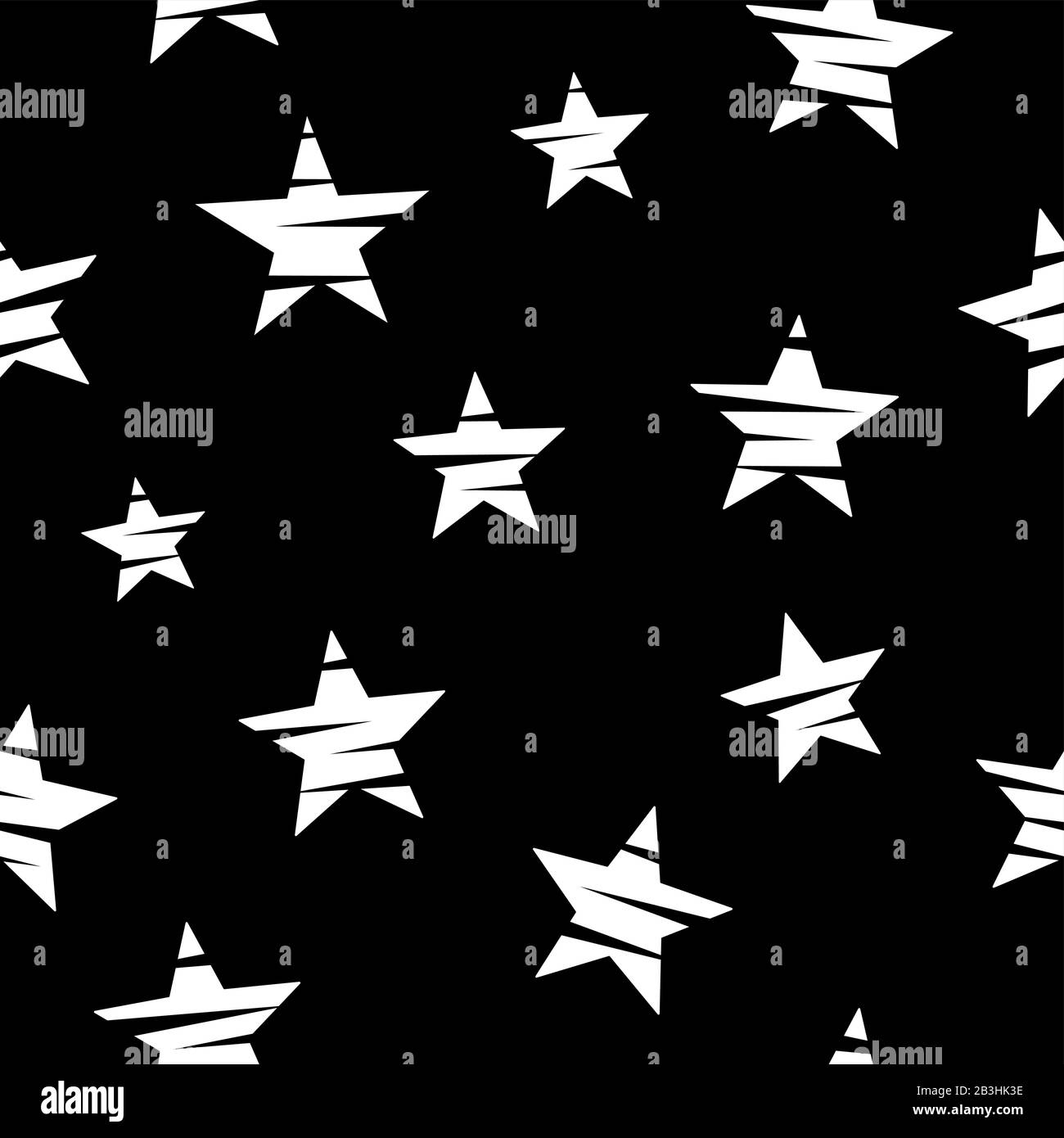 Sterne nahtloses Muster. Trendy abstrakter, endloser Hintergrund mit Sternen. Vektor Stock Vektor