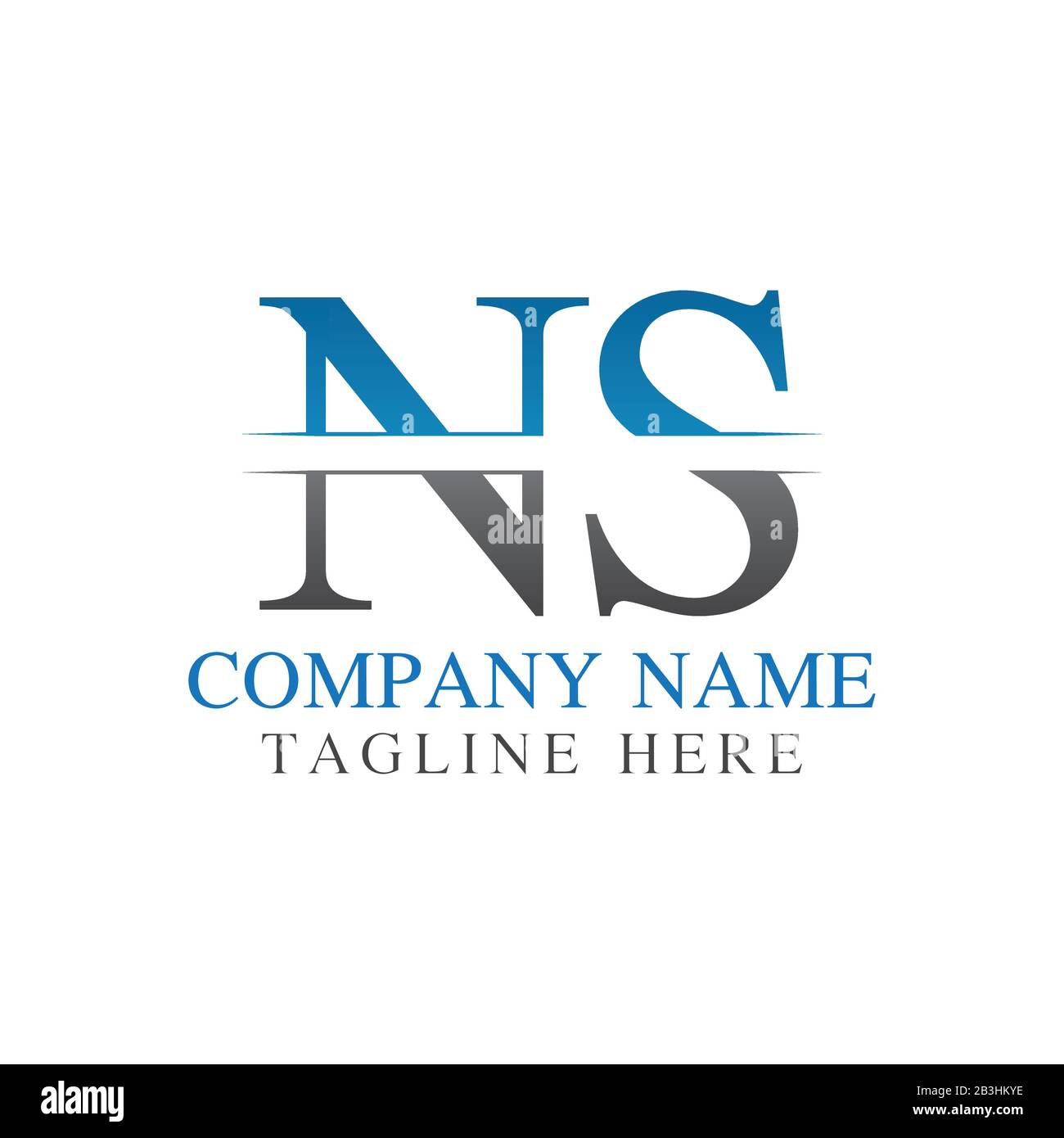 Anfänglicher Monogrammbrief NS Logo Design Vector Template. Design mit NS Letter Logo Stock Vektor