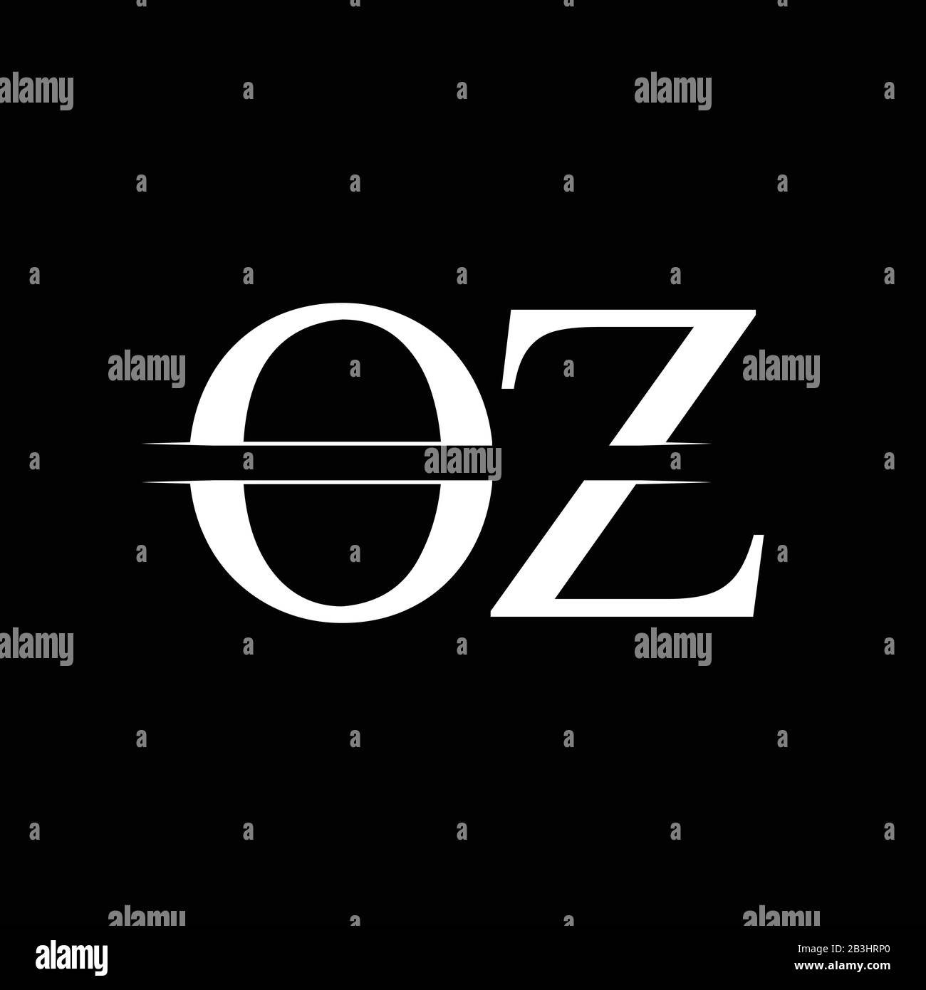 Vorlage für OZ-Logo-Design-Vektor für Anfangsbuchstaben im Monogramm. OZ Letter Logo Design Stock Vektor