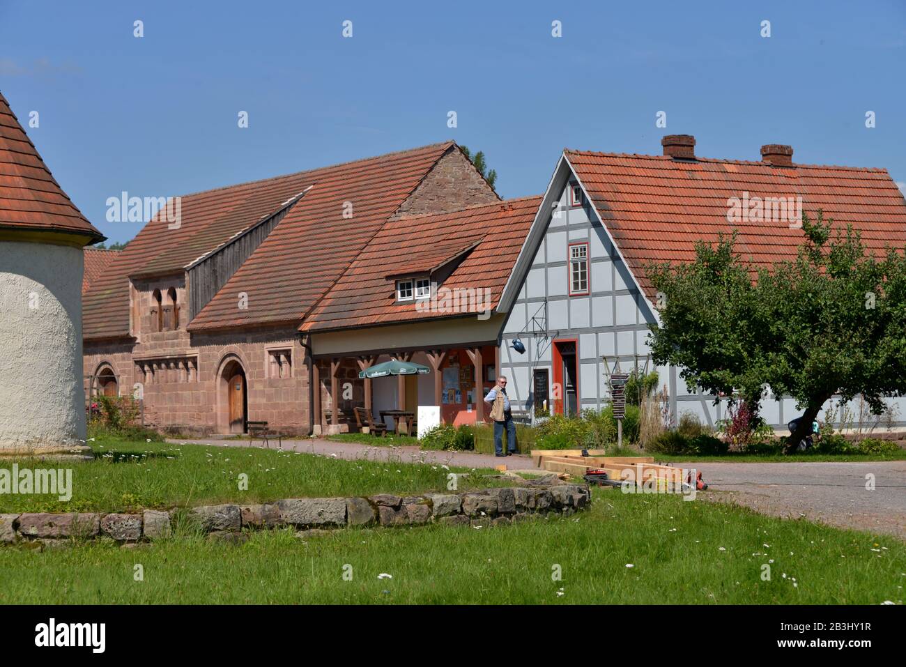 Scheunen, Freilichtmuseum, Vessra, Thüringen, Deutschland Stockfoto