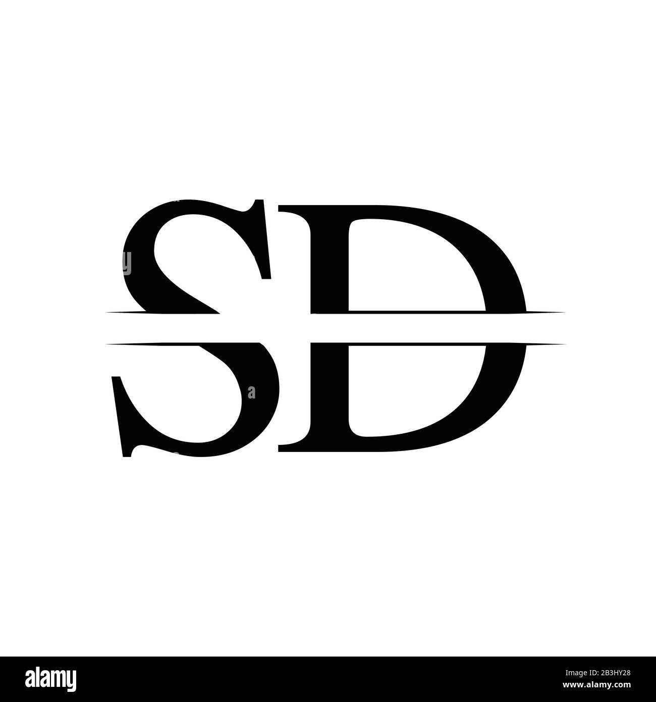 Initial SD-Logo Design Vector Template. SD schreiben Logo Design Stock Vektor