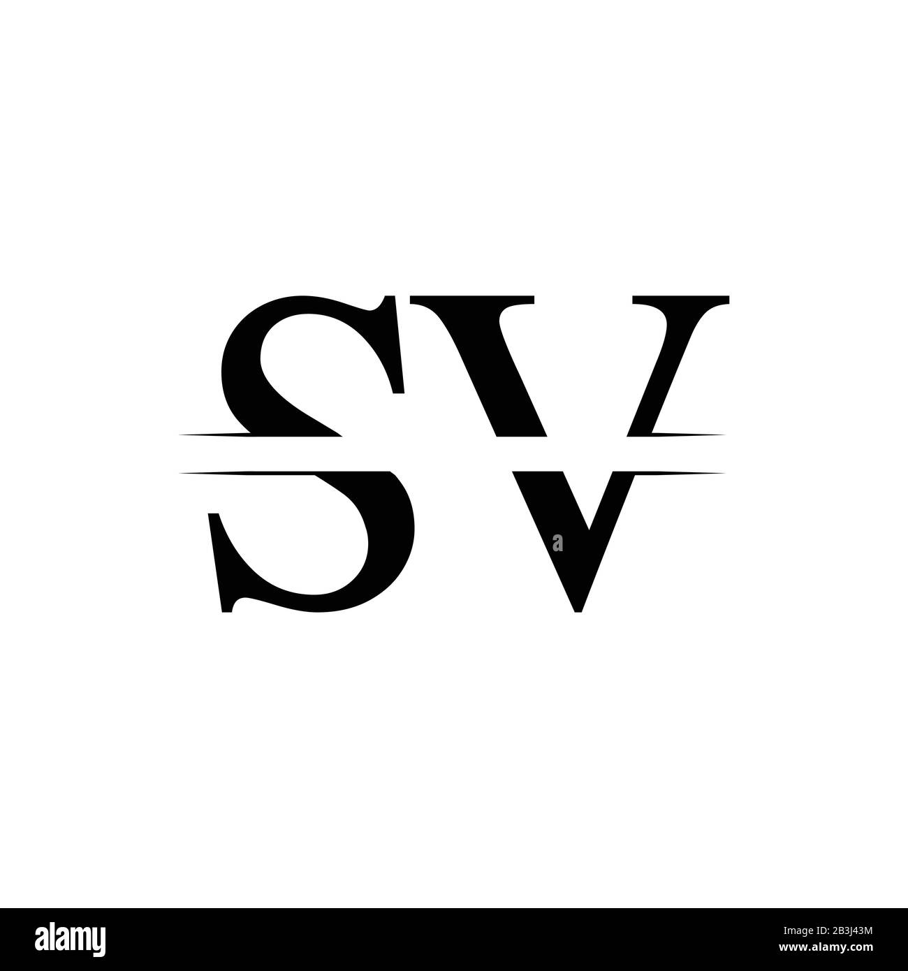 Anfangsbuchstaben SV Logo Design Vector Template. SV Schreiben Logo Design Stock Vektor