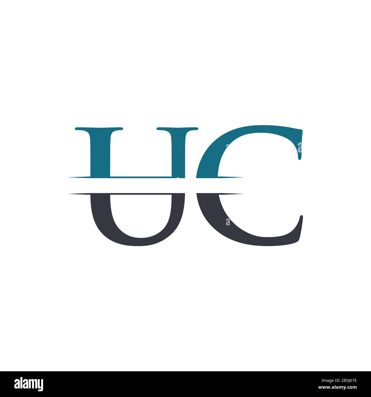 Initial UC Logo Design Vector Template. UC Schreiben Logo Design Stock Vektor