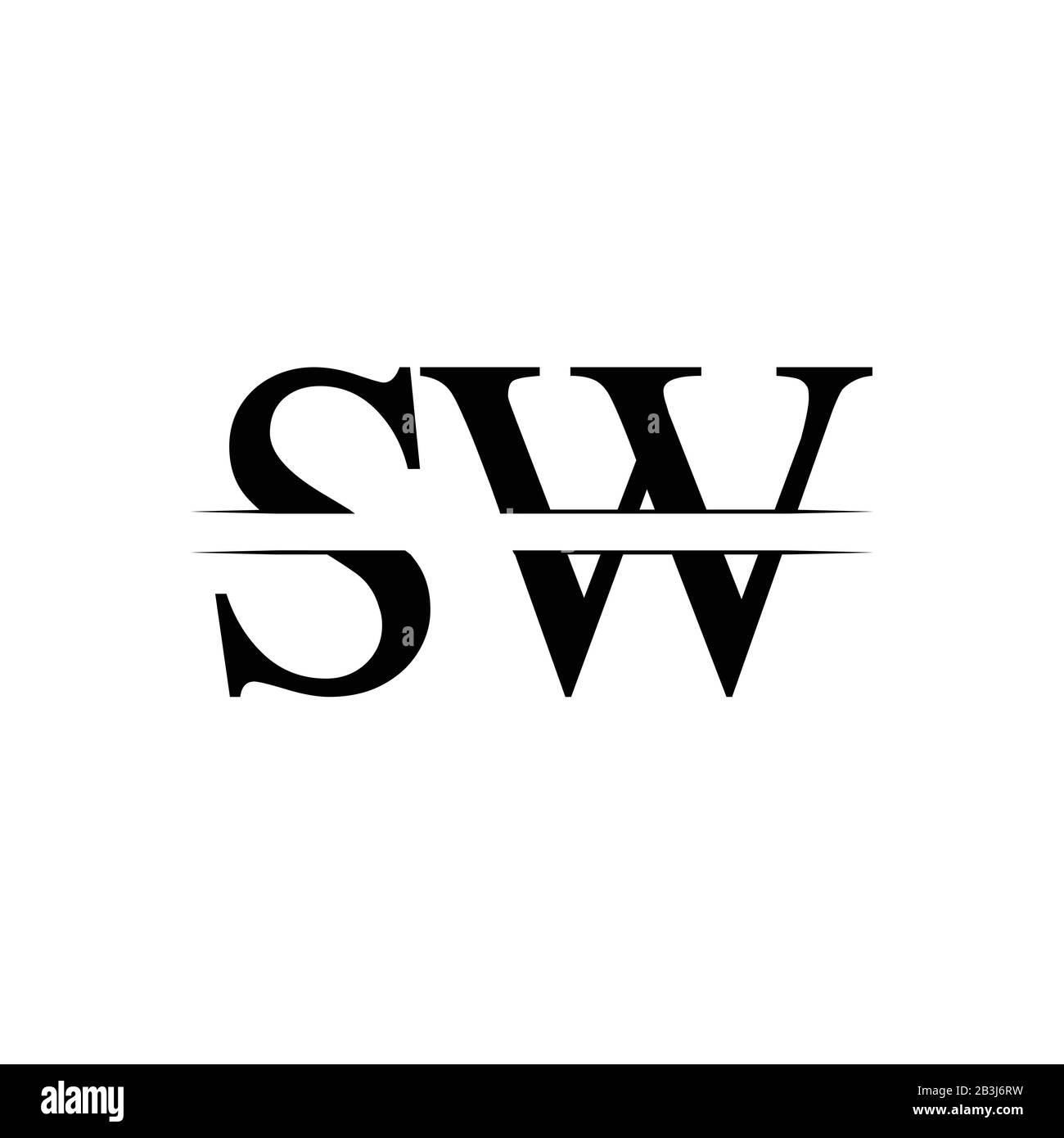 Anfangsbuchstaben SW Logo Design Vector Template. SW Schreiben Logo Design Stock Vektor