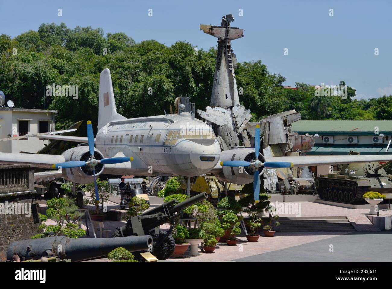 Flugzeuge, Museum für Militaergeschichte, Dien Bien Phu, Hanoi, Vietnam Stockfoto
