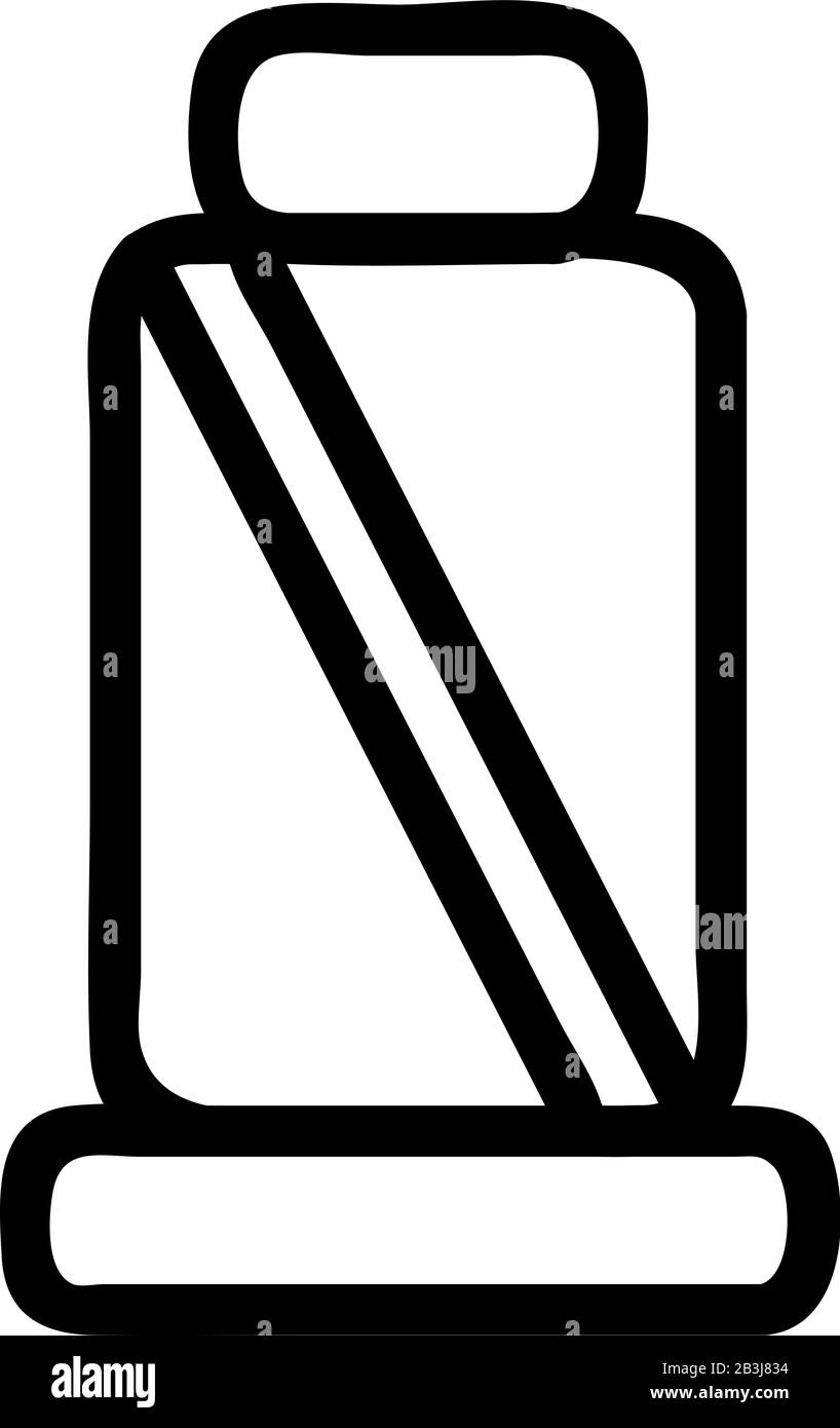 Vektor des Sitzgurtsymbols. Isolierte Darstellung des Kontursymbols Stock Vektor