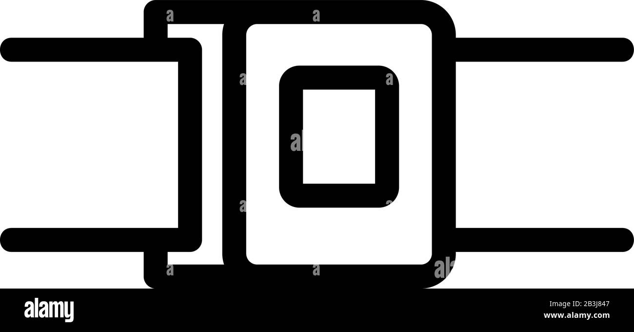 Vektor des Sitzgurtsymbols. Isolierte Darstellung des Kontursymbols Stock Vektor