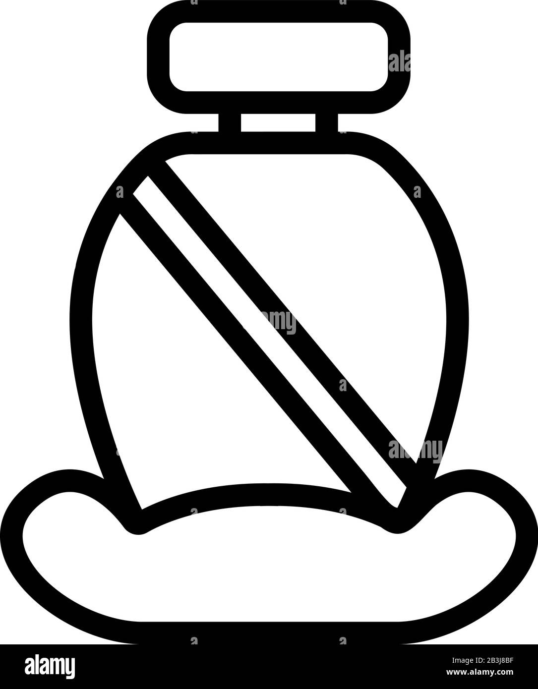 Vektor des Sitzgurtsymbols. Isolierte Darstellung des Kontursymbols Stock Vektor