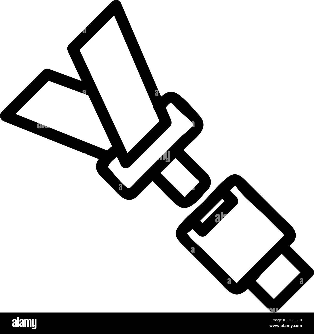 Vektor des Sitzgurtsymbols. Isolierte Darstellung des Kontursymbols Stock Vektor