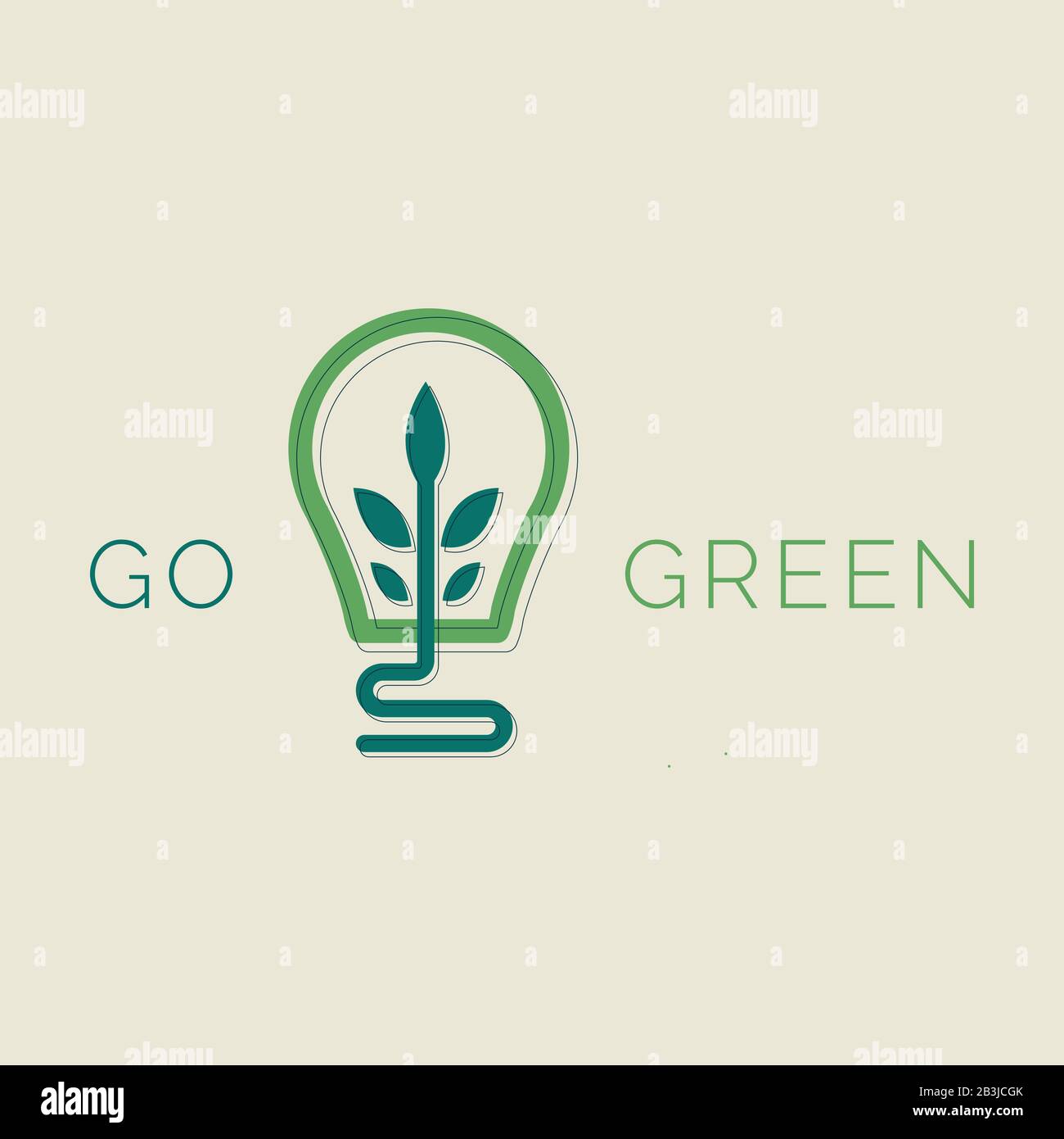 Grüne Kontur der elektrischen Glühlampe. Isoliert auf Weiß. Symbol für flache Kontur. Vektorgrafiken. Grün werden. Umweltfreundlich. Weltumwelttag Stock Vektor