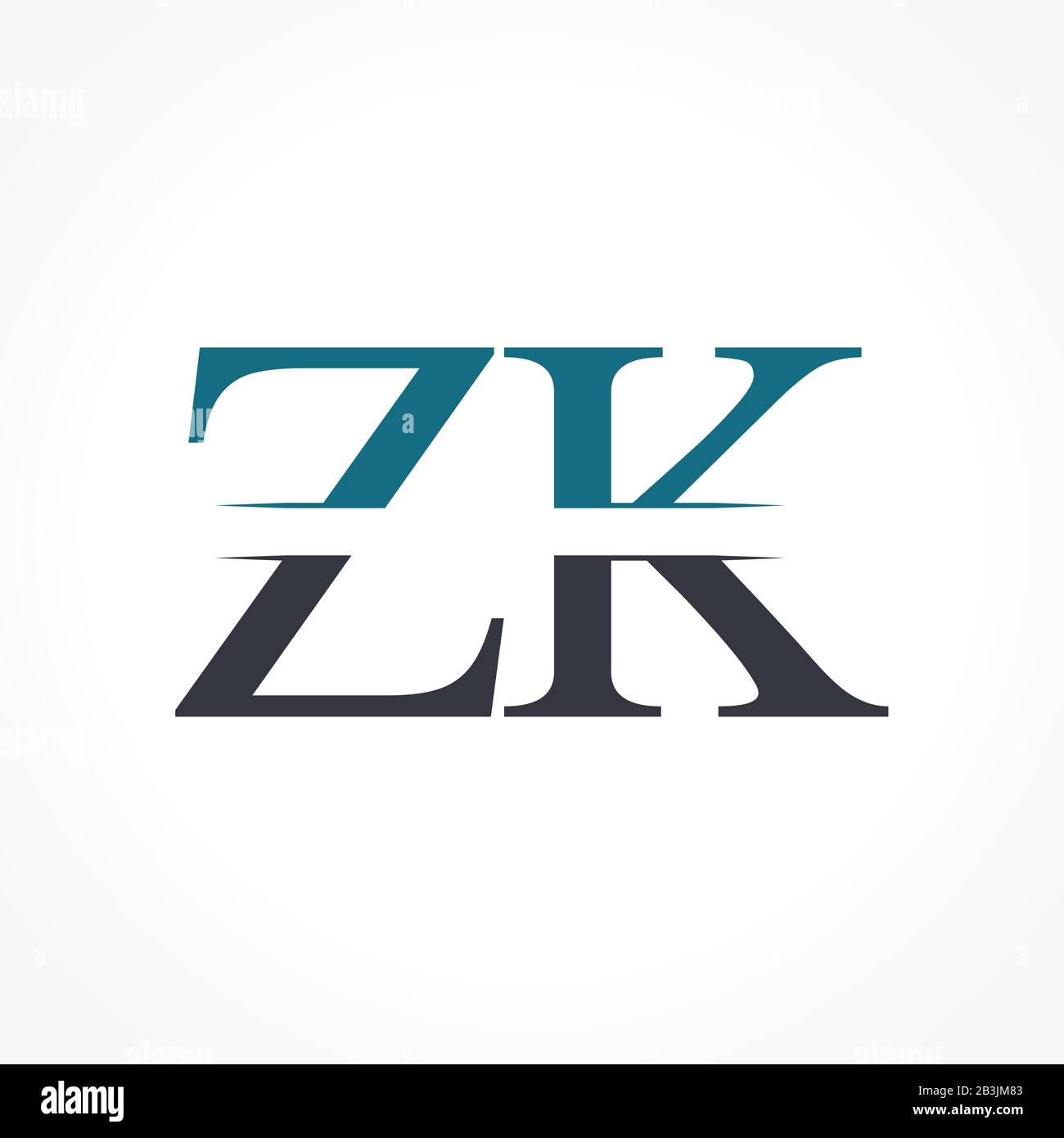 Vektor-Vorlage für das anfängliche ZK-Logo. Creative Letter ZK Business Logo Vektor-Illustration Stock Vektor