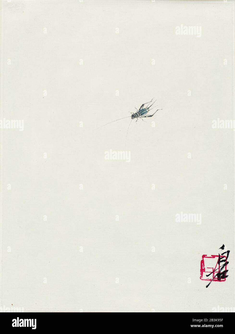 Qi Baishi Gongbi Chinesisches Mal-Insekt Stockfoto