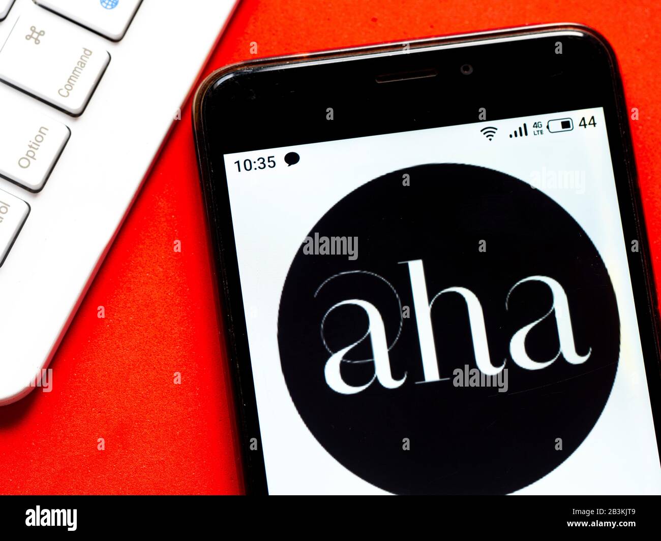 Ukraine. März 2020. In dieser Abbildung wird ein AHA-Logo auf einem Smartphone angezeigt. Kredit: Igor Golovniov/SOPA Images/ZUMA Wire/Alamy Live News Stockfoto