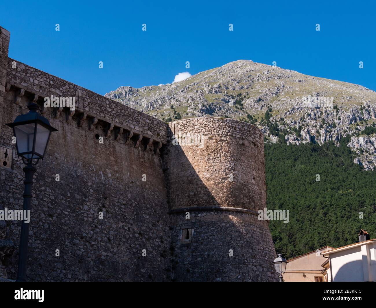 Italien, Abruzzen, Celano, Palast, Piccolomini Burg, Festung Stockfoto