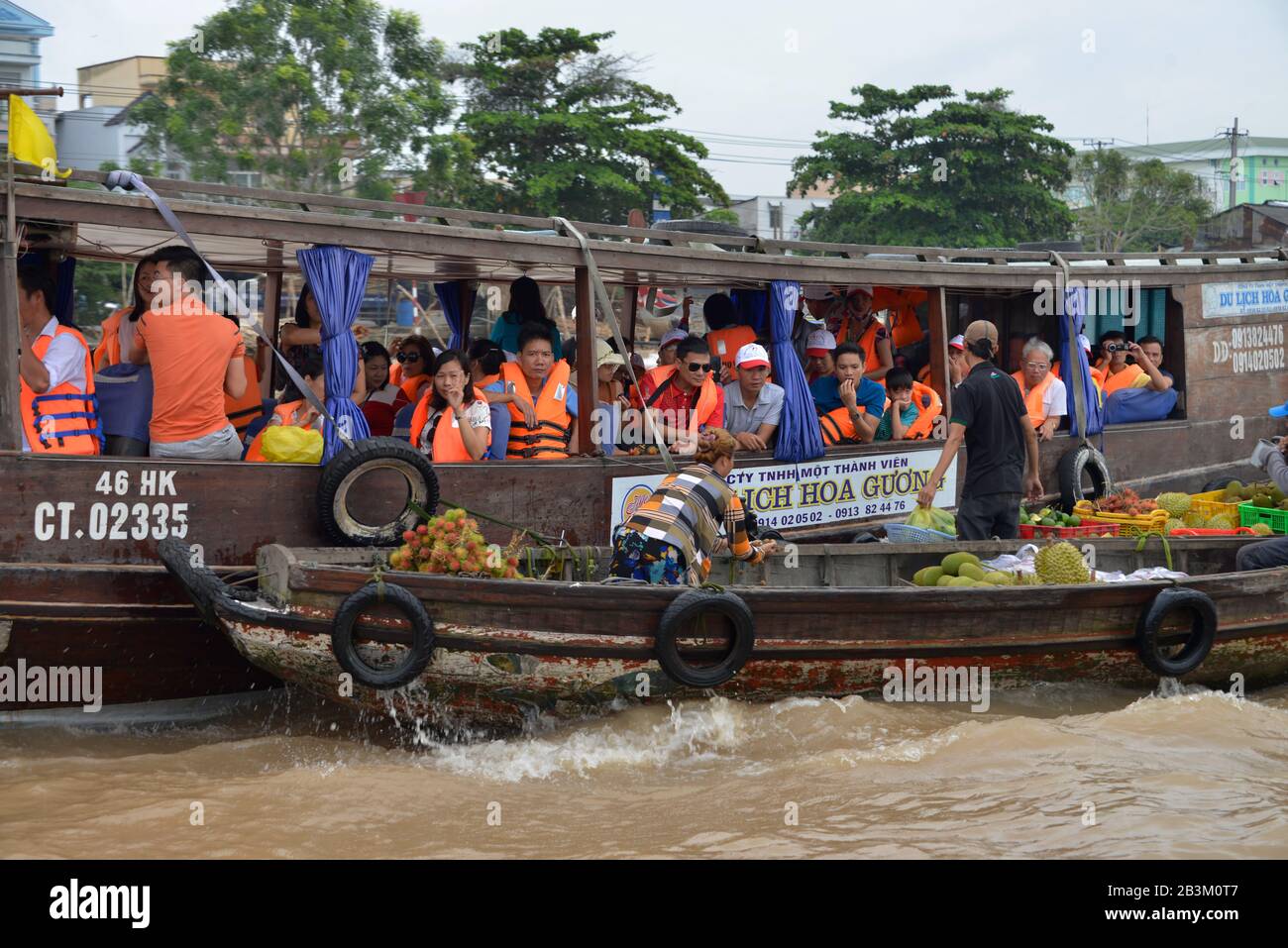 Schwimmender Markt 'Cai Rang', Song Can Tho, Can Tho, Vietnam Stockfoto