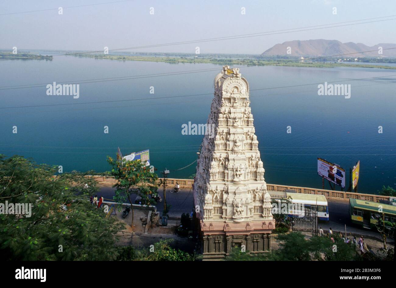 Krishna River, Vijaywada, Prakasham Barrage, andhra pradesh, Indien, Asien, Asien Stockfoto