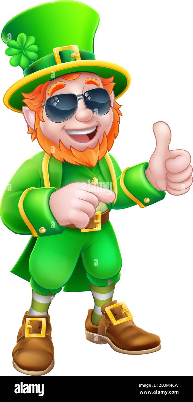 Leprechaun St. Patricks Day Cartoon Mascot Stock Vektor