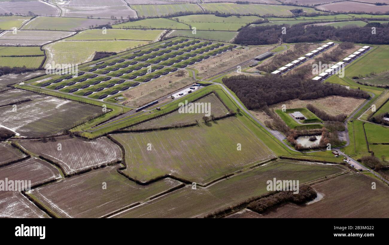 Luftaufnahme von MOD Kineton oder der Defense Munitions Kineton in der Nähe von Temple Herdewyke, Southam, Warwickshire Stockfoto