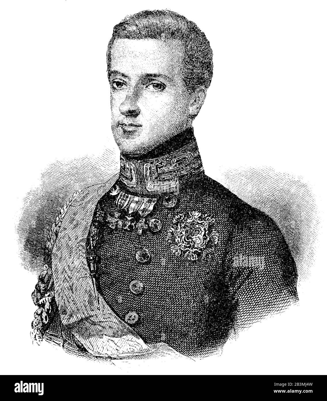 Charles Albert, italienisch: Carlo Alberto I., 2. Oktober von 1848 bis 28. Juli 1849, war König von Sardinien vom 27. April bis 23. März 1849 / Charles Albert, Italiener: Carlo Alberto I., 2. Oktober 1798 - 28. Juli 1849, Kriegsvom 27. April 1831 bis 23. König von Sarden, Historisch, vom 19. März 1849, digital verbesserte Wiedergabe eines Originals aus dem 19. Jahrhundert / Digitale Produktion einer Originalanlage aus dem 19. Jahrhundert. Jahrhunderts Stockfoto