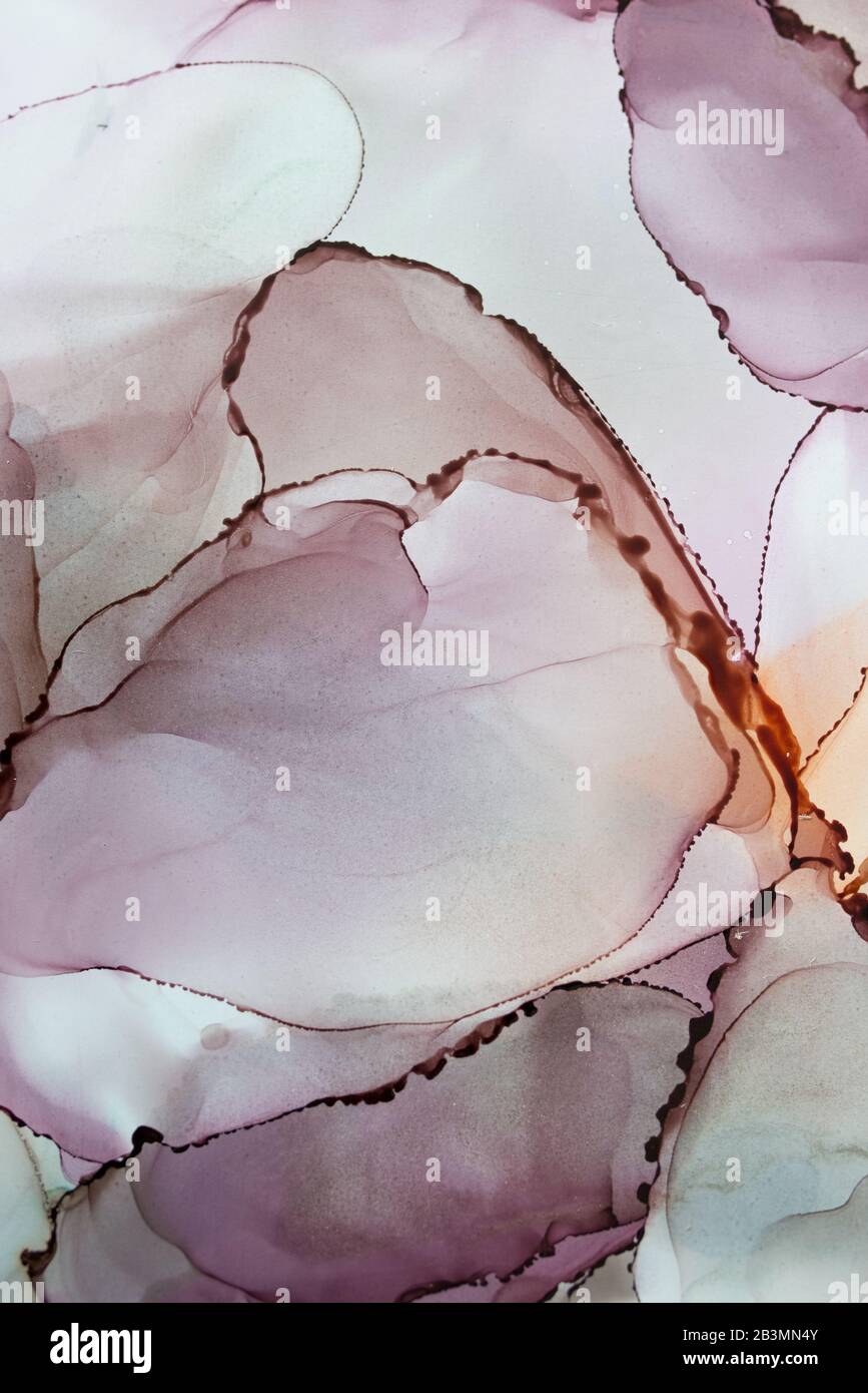 Abstrakter bunter Hintergrund, Hintergrundbild. Acrylfarben mischen. Moderne Kunst Marmor-Textur. Alkoholfarbe transparent. Alkohol abstrakt contempora Stockfoto