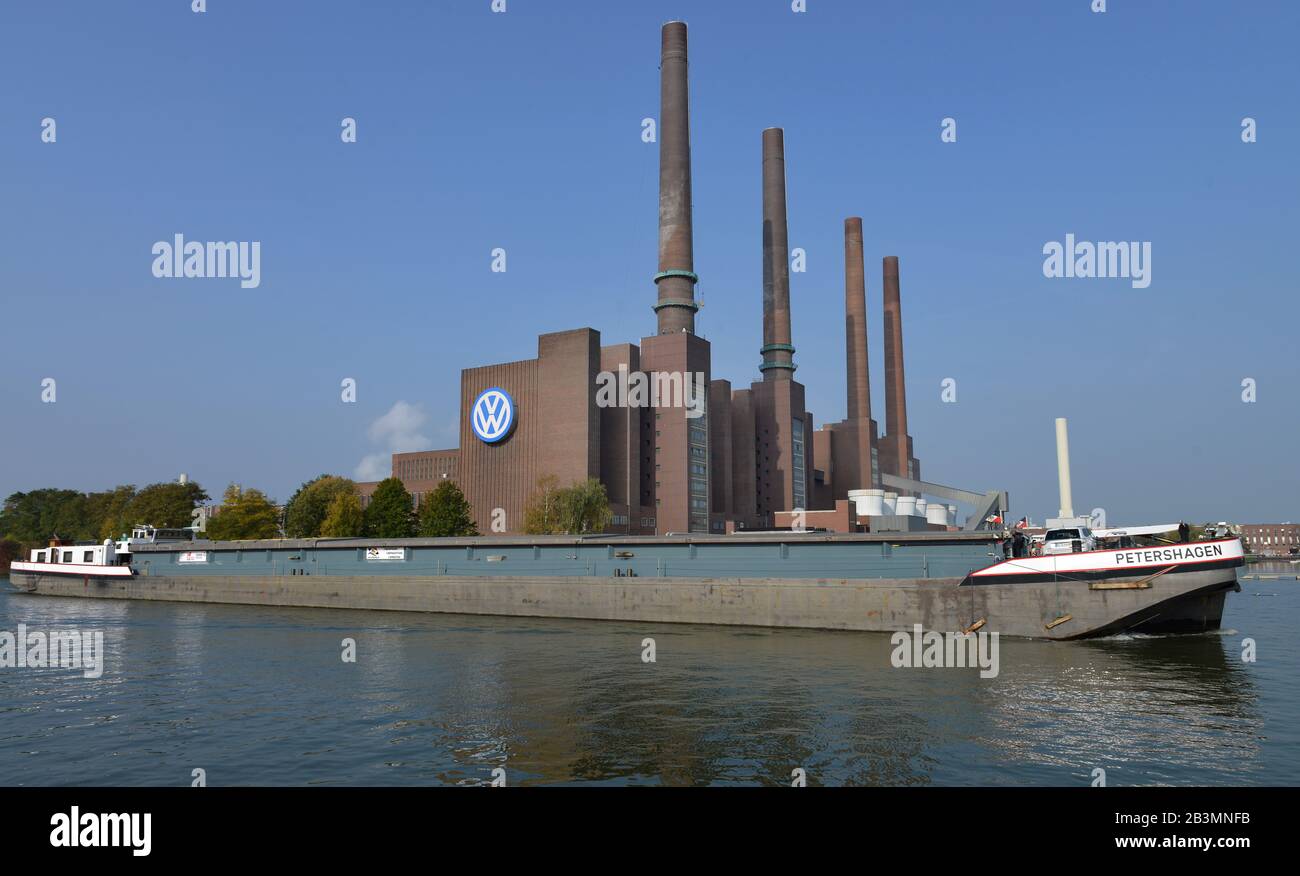 Heizkraftwerk Nord/Süd, das Volkswagenwerk in Wolfsburg, Niedersachsen, Deutschland Stockfoto