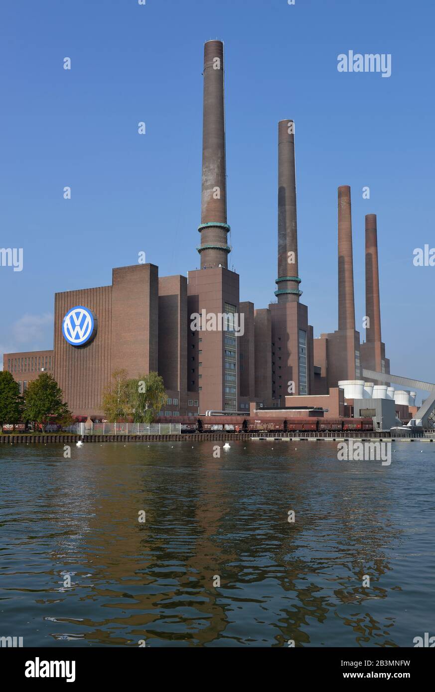 Heizkraftwerk Nord/Süd, das Volkswagenwerk in Wolfsburg, Niedersachsen, Deutschland Stockfoto