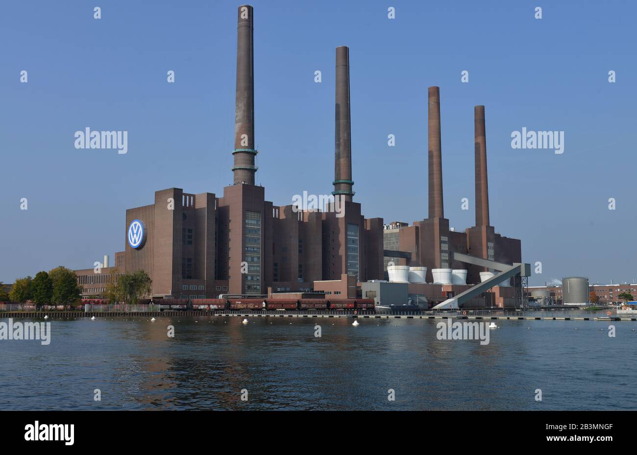 Heizkraftwerk Nord/Süd, das Volkswagenwerk in Wolfsburg, Niedersachsen, Deutschland Stockfoto