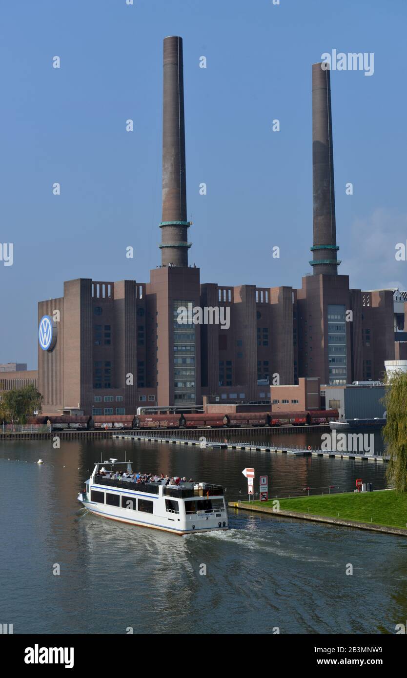 Heizkraftwerk Nord/Süd, das Volkswagenwerk in Wolfsburg, Niedersachsen, Deutschland Stockfoto