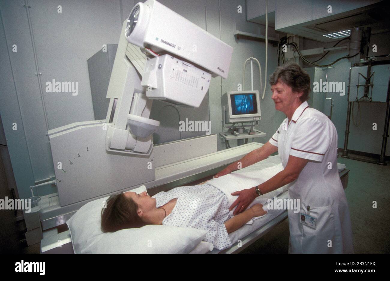 Röntgengerät für digitales Screening im St Helier NHS Trust Hospital, Sutton Surrey UK Stockfoto