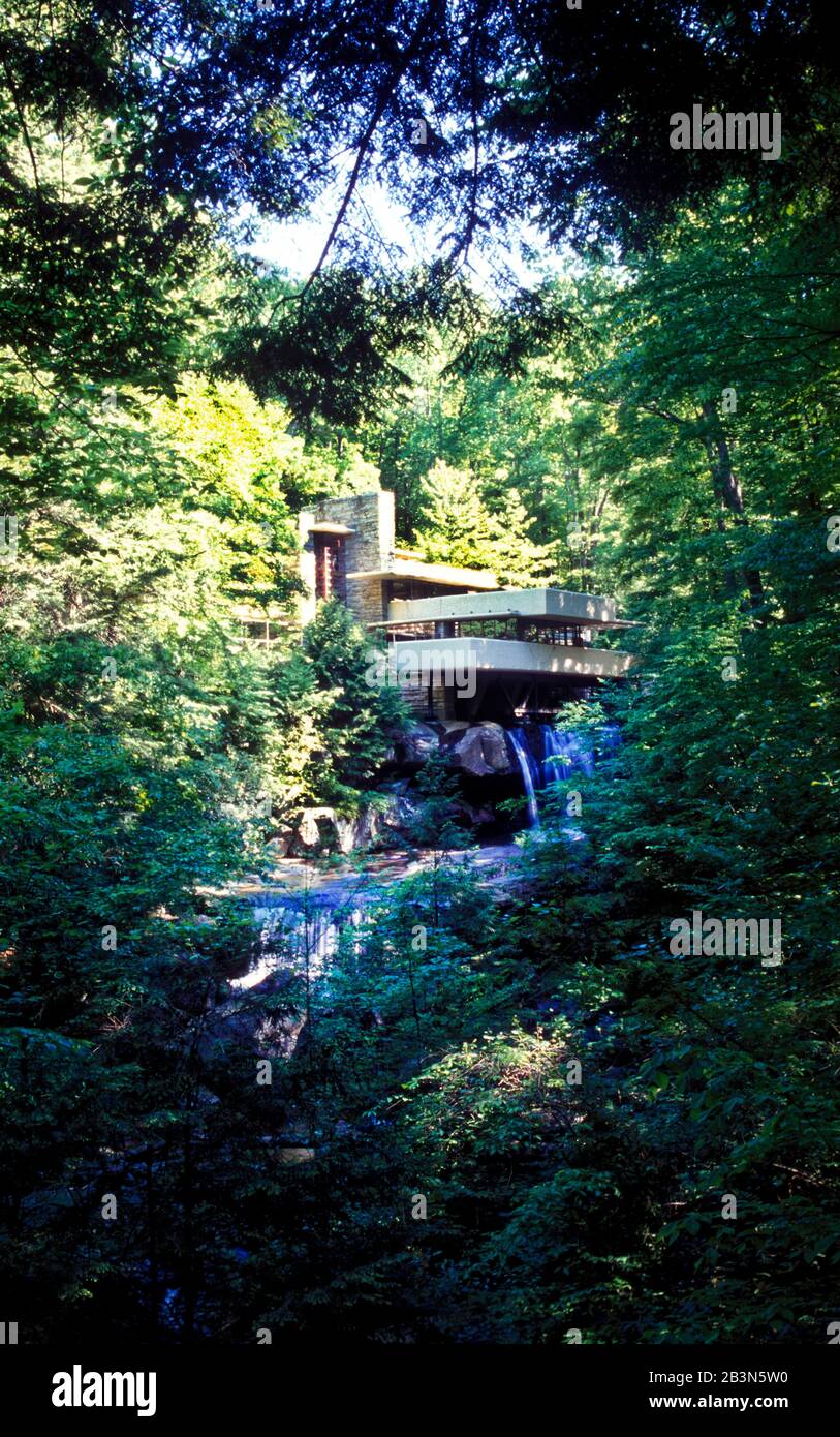 Fallingwater House entwarf bu Frank Lloyd Wright in Pennsylvania USA Stockfoto