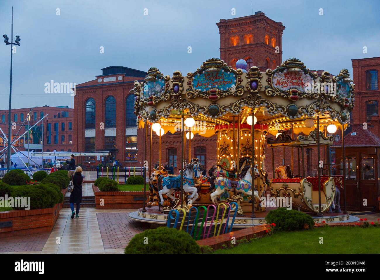 Lodz, POLEN - 16. SEPTEMBER 2017: Lodz Manufacturura ist das größte Handelszentrum Europas. Stockfoto