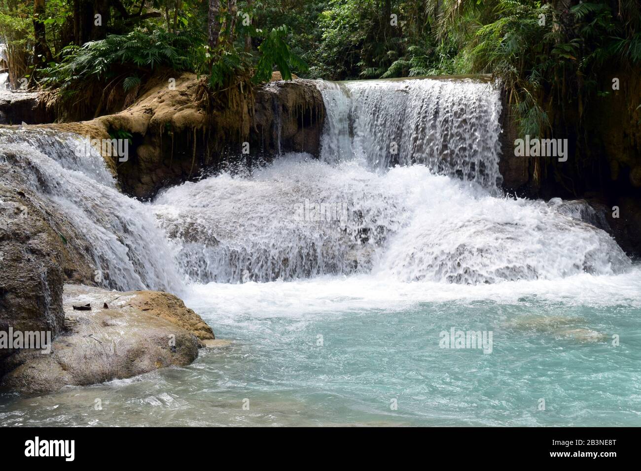 Kuang Si Wasserfälle, Luang Prabang, Laos Stockfoto