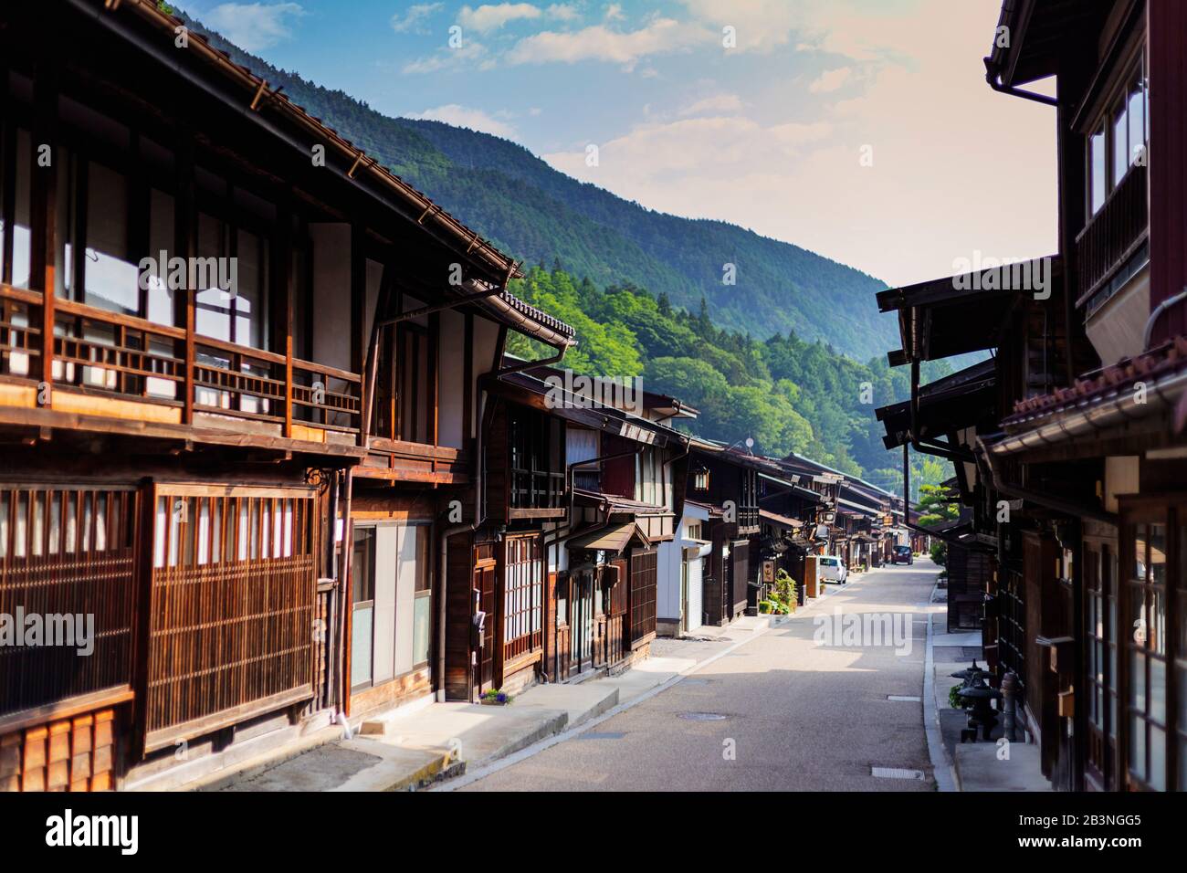 Nakasendo alte Poststadt Tsumago, Präfektur Nagano, Honshu, Japan, Asien Stockfoto