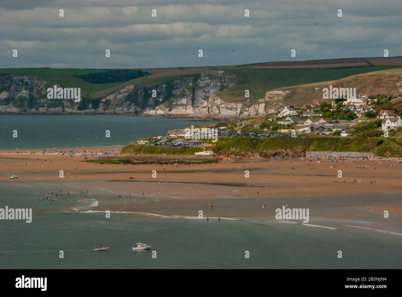 Küstenwanderung von Hope Cove, Devon, Großbritannien Stockfoto