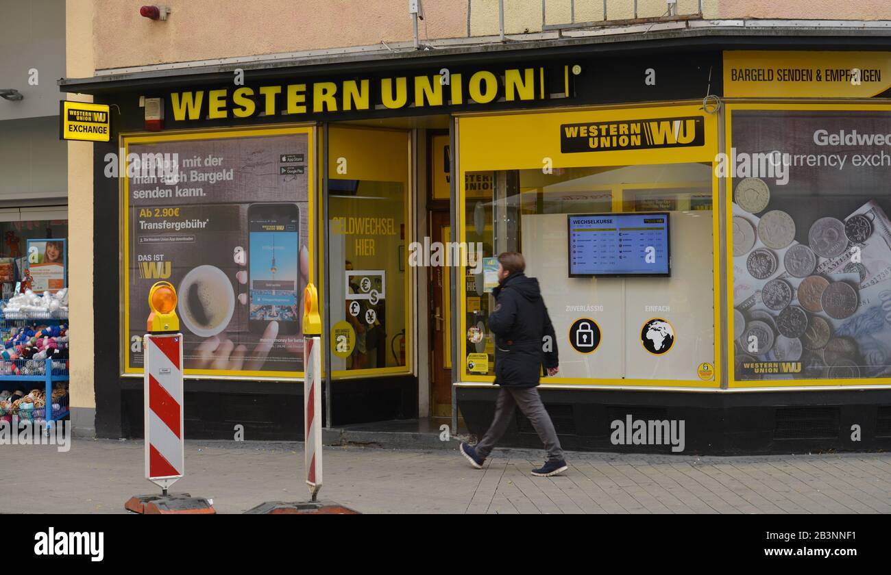 Western Union, Brueckstraße, Dortmund, Nordrhein-Westfalen, Deutschland Stockfoto