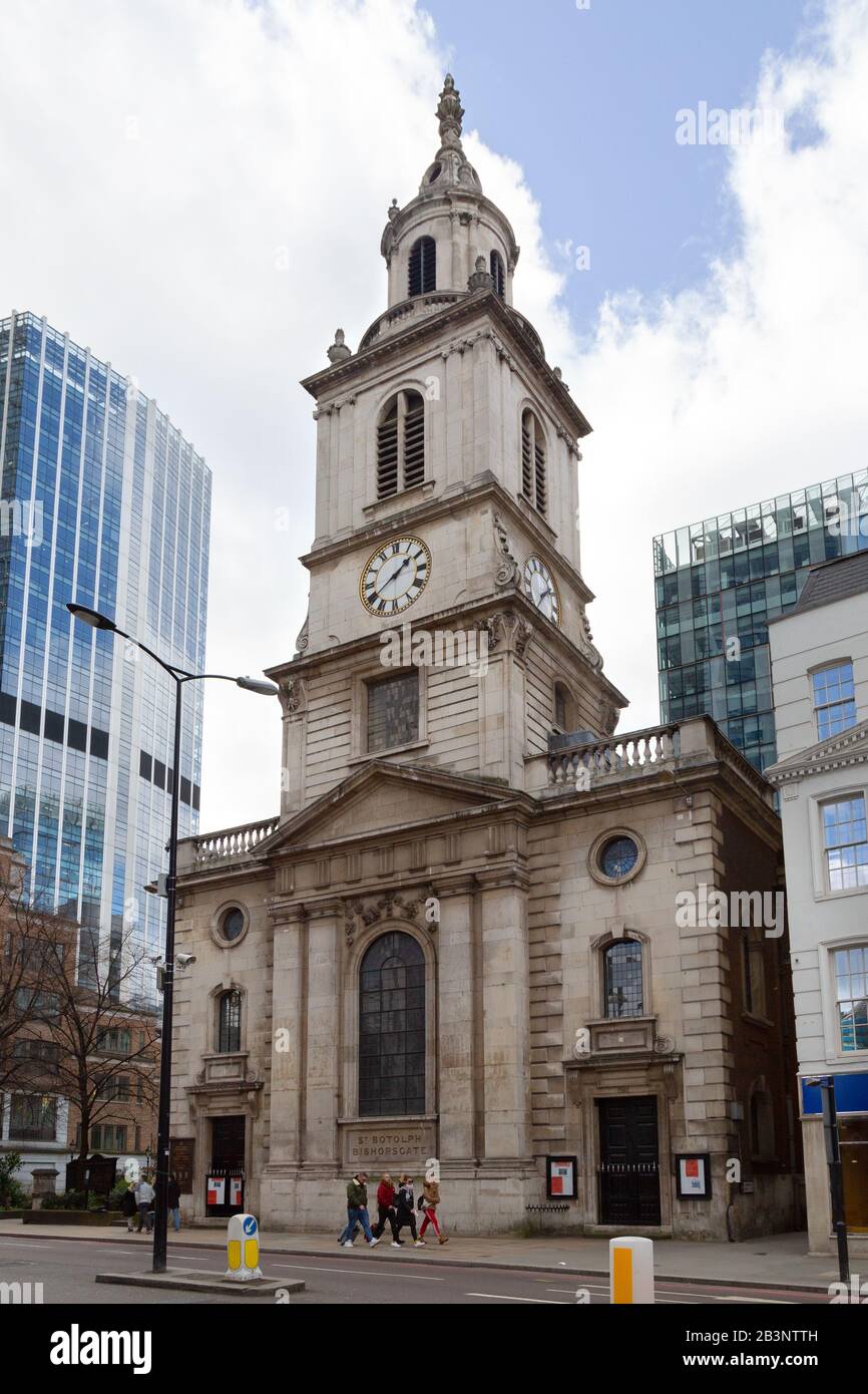 ST Botolph-without-Bishopsgate Church, A Church of England Church, Bishopsgate, City of London, Großbritannien Stockfoto