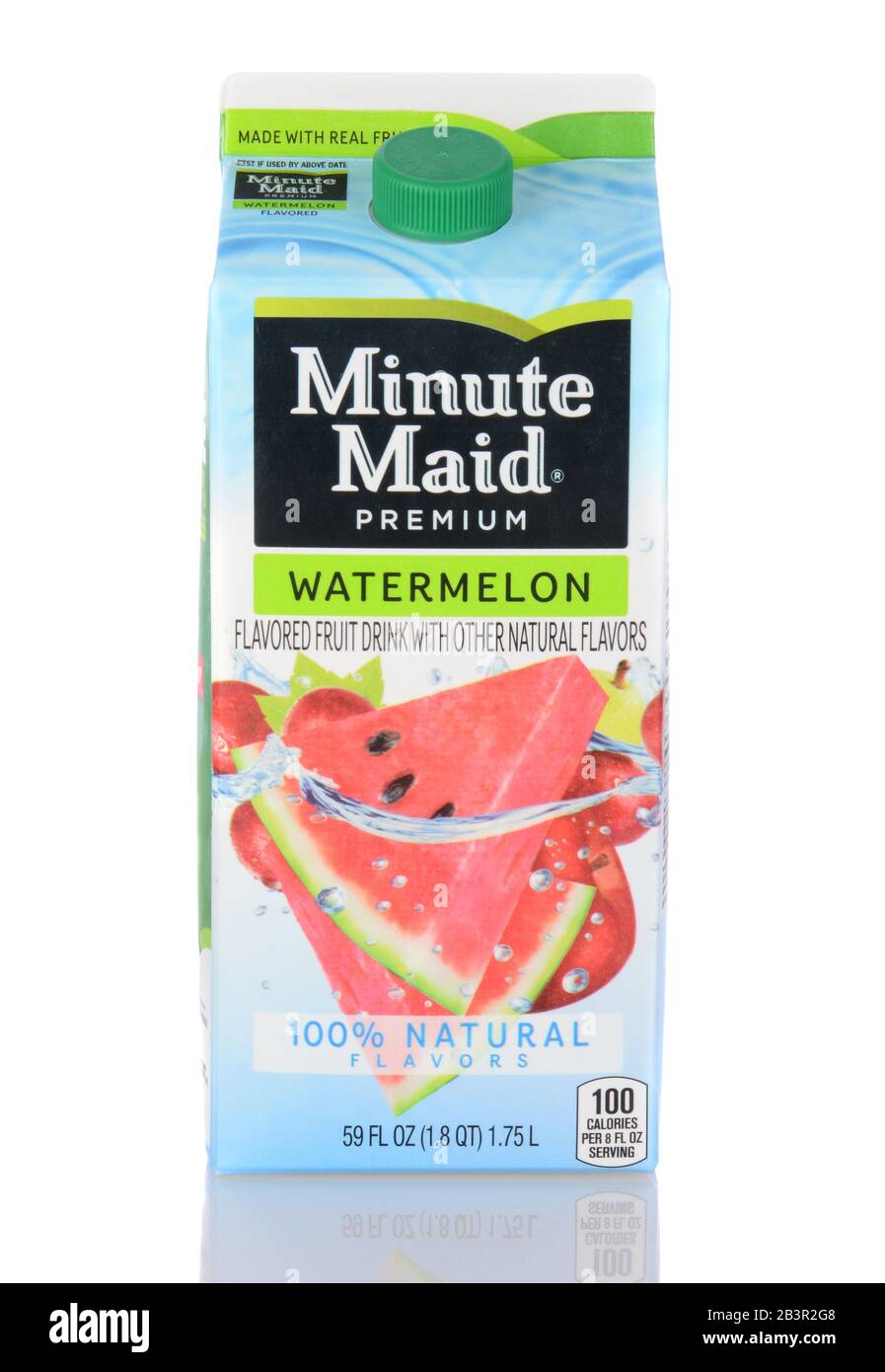 Irvine, CA - 05. Januar 2014: Ein 59 Unzen Karton mit Maid Watermelon Fruchtsdrink. Die Firma Minute-Maid befindet sich im Besitz Der Coca-Cola Company, der L. Stockfoto
