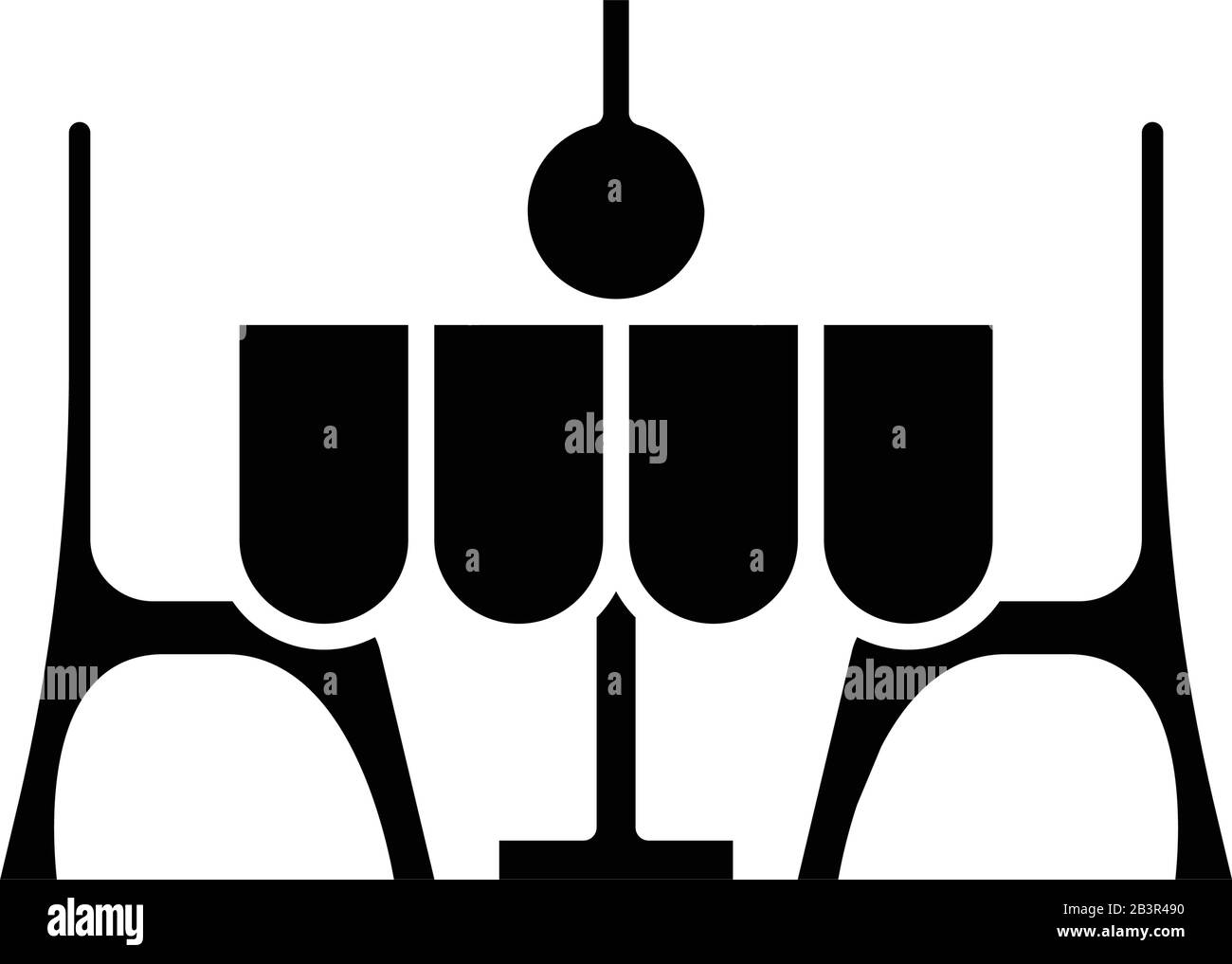 Schwarzes Symbol für Restauranttisch, Konzeptzeichnung, Vektor-Flachsymbol, Glyph-Zeichen. Stock Vektor