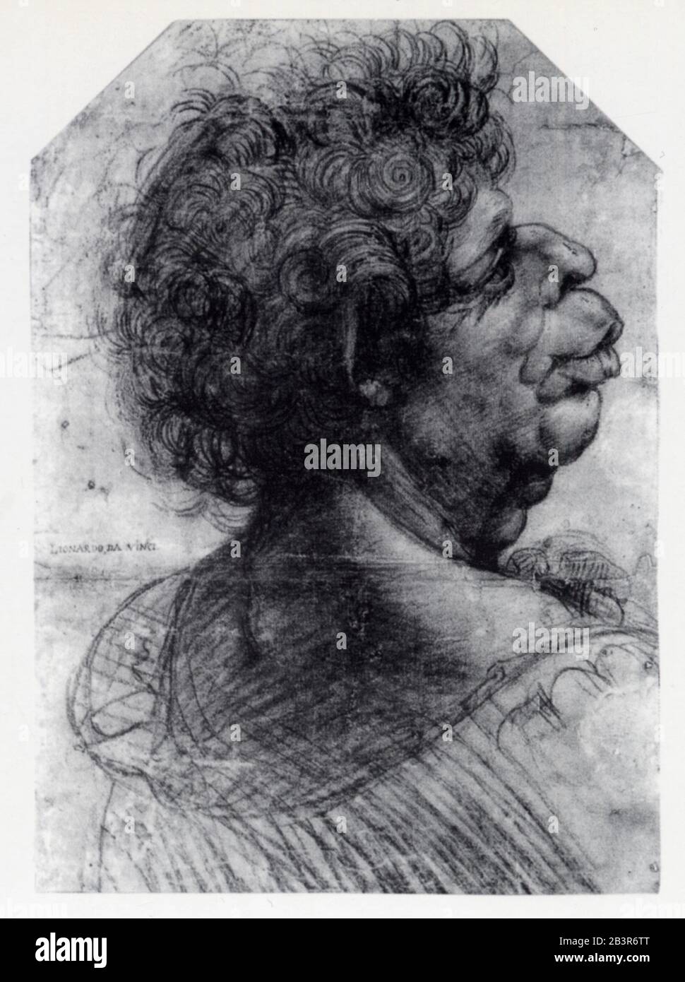 Leonardo da Vinci. Karikaturuntersuchung des Curly-Heads. 1515 Stockfoto